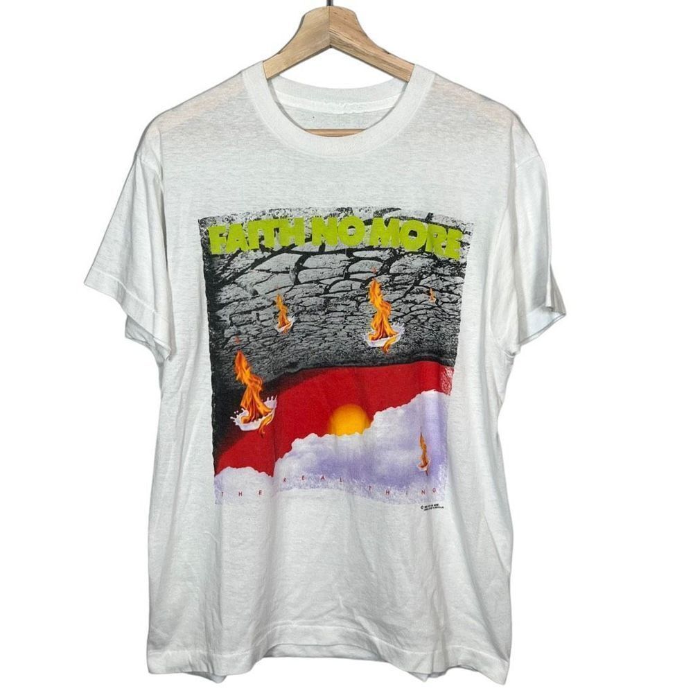 Vintage 1990 Faith No More The Real Thing Tour Band T-shirt Brockum Mens L
